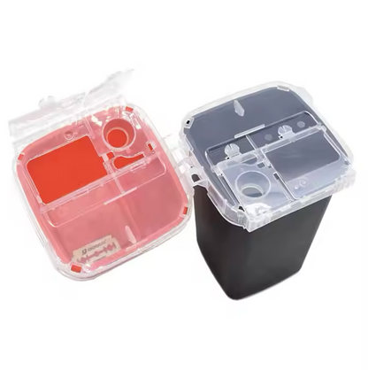 Used razor blade storage container