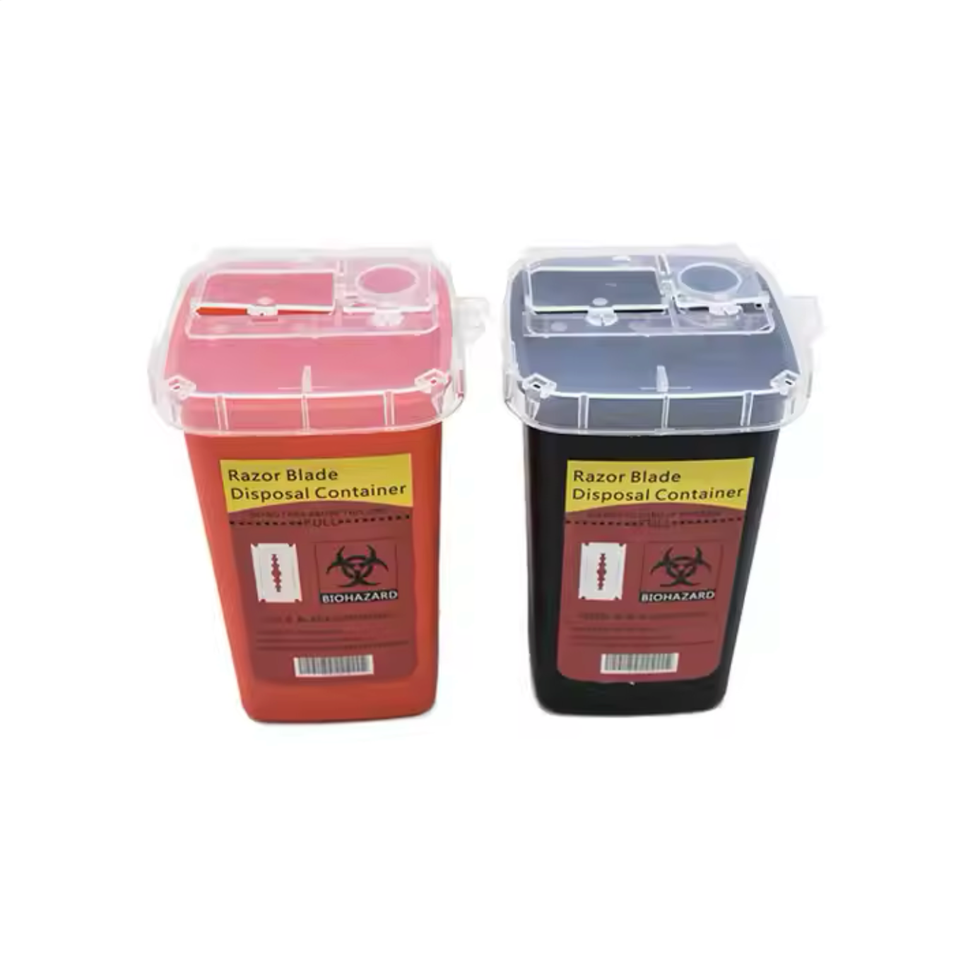 Used razor blade storage container